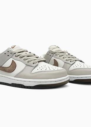 Женские кроссовки nike sb dunk low grey/white/brown/ стильные кроссовки на каждый день