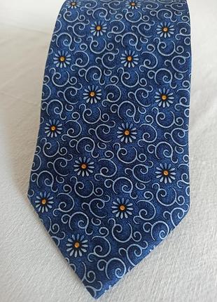 Шовкова італійська краватка jodhpur (made in italy), 100% шовк, рослинний візерунок @1