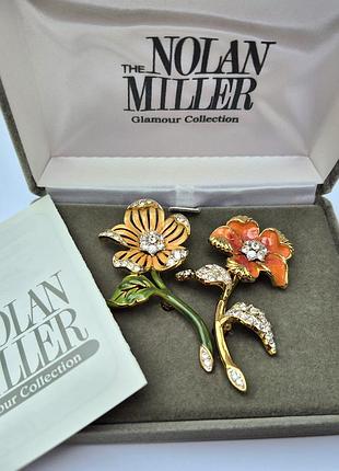 Коллекционные винтажные парные броши «country garden» от nolan miller (сша)