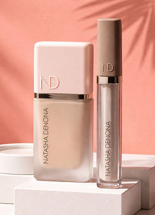 Тон 
natasha denona 
hy-glam foundation hydrating & blurring luminous longwear serum foundation.