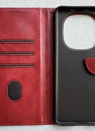 Xiaomi redmi note 15 чехол-книжка wave fold red красный высококачественная искусственная кожа слоты для карт