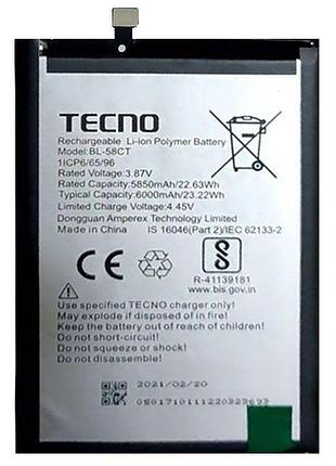 Аккумулятор tecno spark 7 (kf6), spark 7t (kf6p) (bl-58ct) оригинал