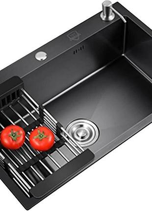 Кухонна мийка з чорної нержавіючої сталі black stainless steel (50 x 40 см)