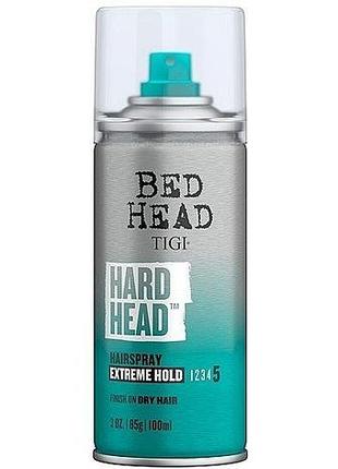 Лак для супер сильної фіксації тigi bed hard head 100 мл