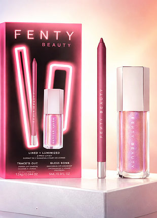 Набір для губ fenty beauty lined + luminized 2-piece lip set (блиск та олівець).