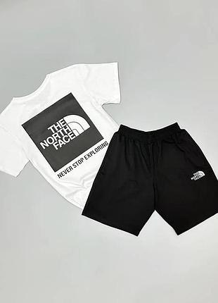 Удобный мужской комплект шорты + футболка the north face