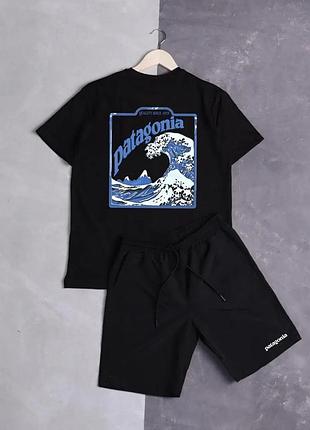 Удобный мужской комплект шорты + футболка patagonia