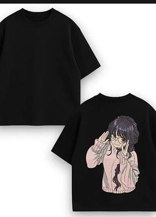 Футболка оверсайз kaoruko waguri large embroidery