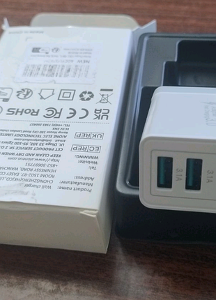 Мережевий зарядний пристрій aione 40w (2xusb-c pd 20w + 2xusb-a 3.1a)