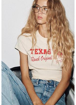 Футболка zara зара с принтом, размер s