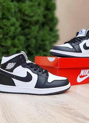 Air jordan 1 высокие белые с черным
