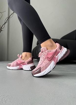 Женские кроссовки nike v2k runtek pink/bordo