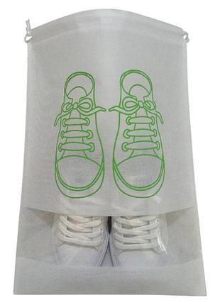 Чохол для зберігання та перевезення взуття shoe bag на затяжках, з віконцем 27 х 36 см (ww58742-3)