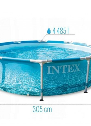Каркасный бассейн с фильтром в комплекте intex "морской принт" 305 x 76 см.