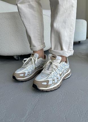 Женские кроссовки nike p-6000 beige/white