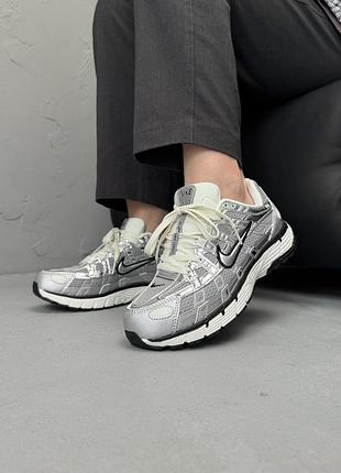 Женские кроссовки nike p-6000 silver