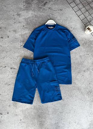 Люксовый комплект шорты + футболка stone island
