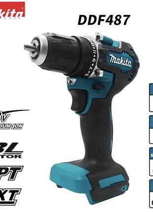 Акумуляторний шуруповерт makita ddf487 18v (шуруповерт, акумулятор 18v 4ah, зарядний пристрій)