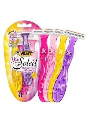 Набор женских бритв bic miss soleil colour collection 
новый сияющий дизайн!
без сменных картриджей 
в наборе 4 шт