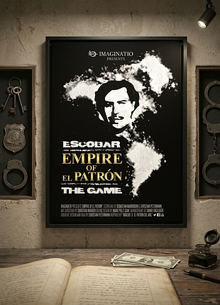 Плакат постер на холсте пабло эскобар (escobar: empire of el patrón. the game), стильная интерьерная картина 20х30см