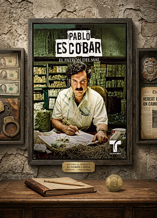Плакат постер на холсте пабло эскобар (pablo escobar: el patrón del mal) сериал telemundo, картина для интерьера 20х30см