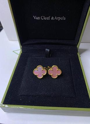 💎new💎брендовые серьги van cleef , vca, клевер, ван клиф ♥️♥️♥️с логотипом