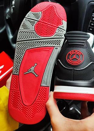 Зимние кроссовки nike air jordan 4 retro ppsg paris saint germain черные с красным