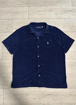 Махрова сорочка polo ralph lauren оригінал синя теніска ральф лорен xl