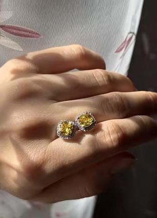 Сережки біжутерія сяючий квадрат