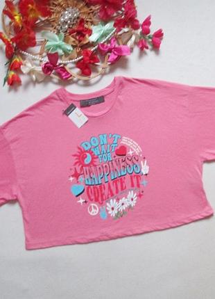 Укороченная футболка топ с принтом primark 💜🌺💜