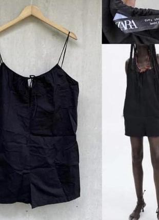 Чорний комбінезон з шортами zara