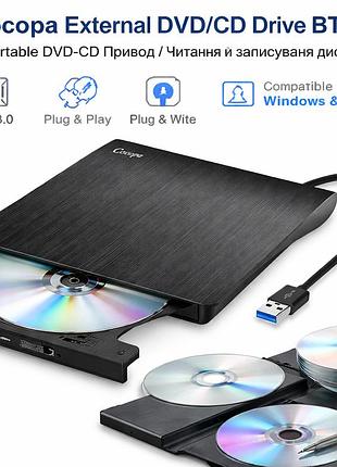 Зовнішній dvd-cd привід cocopa external dvd/cd drive bt638 портативний dvd-cd-привод читання й записування дисків