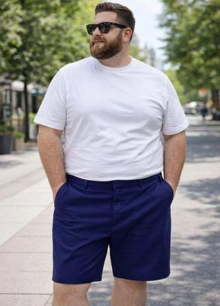 Новые льняные шорты чинос asos w44 большого размера темно синего цвета
