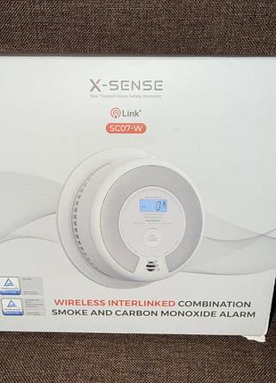 Бездротовий комбінований датчик диму та чадного газу x-sense sc07-w