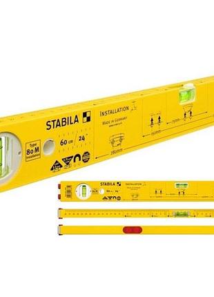 Рівень сантехніка stabila type 80 m installation : l= 100 см, 2 капсули, магнітний, сантех-розмітка