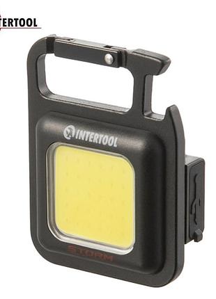 Фонарь-брелок алюминиевый intertool lb-0210, (multi, storm, 500 мач)