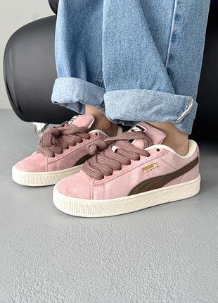 😍 женские кроссовки puma suede xl pink/brown