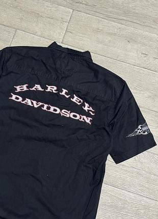 Чорна сорочка harley-davidson оригінал вишивка логотип байкерська l-xl