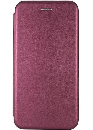 Кожаный чехол-книжка classy для xiaomi redmi 9a бордовый