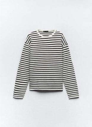 Свитшот лонгслив zara в полоску