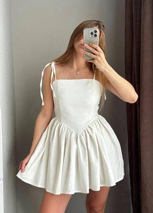 Платье женское льняное с пышной союзницей