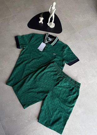 Спортивний літній костюм lacoste monogram green