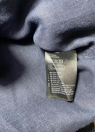 Чоловіча сорочка h&m 💯 льон темно синього кольору, м 4