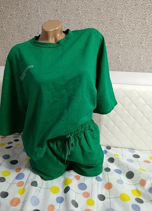 Жіночий турецький костюм двійка, комплект майка + шорти. розмір m, l, xl.
