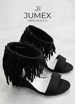 Жіночі босоніжки з китицями,
на танкетці jumex,р.41