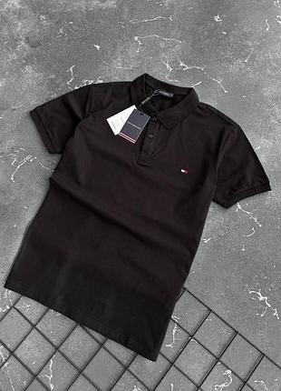 Чоловіче поло tommy hilfiger в чорному кольорі