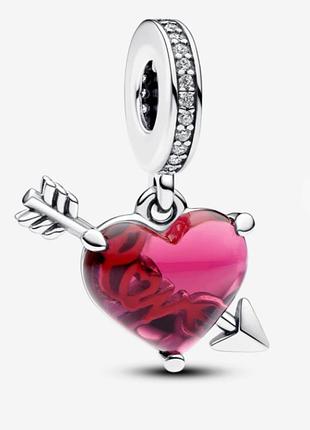 Pandora, бусина "красное сердце и стрела", оригинал