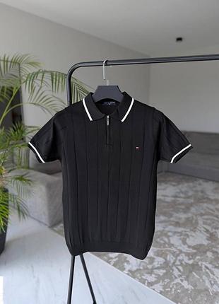 Чоловіче поло tommy hilfiger в чорному кольорі