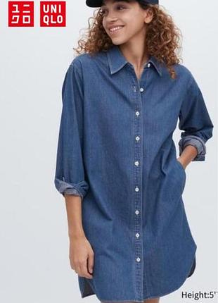 Джинсова сукня-сорочка uniqlo