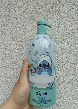 Дитячий гель для душу disney stitch 2в1 fruity scent 1 л – гель для ванни та душу